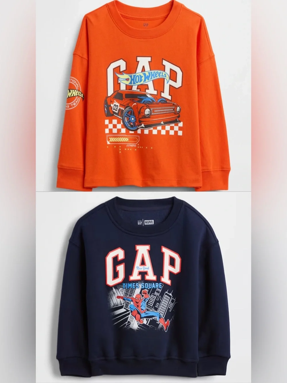 Bundle2SAVE! GAP Hot Wheels & Marvel Spider-Man Kids Toddler Sweatshirts - 2 & 3